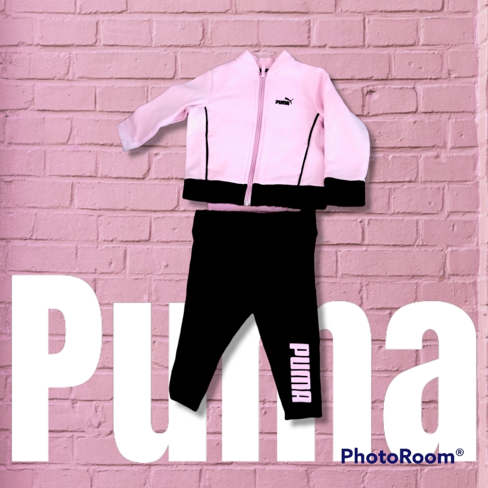 Little girls track outfit. Color is brighter and more pink then the picture.